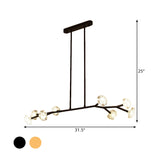 Radial Linear Chandelier Clear Crystal Floral Shade Chandelier for Dining Room Clearhalo 'Ceiling Lights' 'Chandeliers' 'Modern Chandeliers' 'Modern' Lighting' 1927220