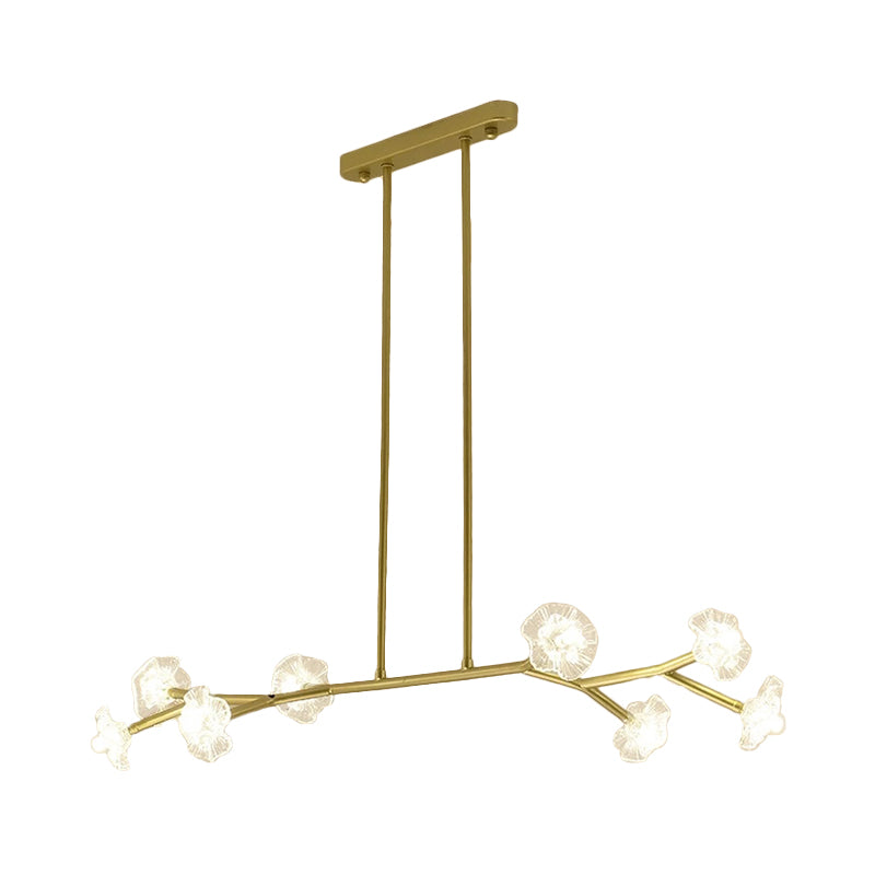 Radial Linear Chandelier Clear Crystal Floral Shade Chandelier for Dining Room Clearhalo 'Ceiling Lights' 'Chandeliers' 'Modern Chandeliers' 'Modern' Lighting' 1927224