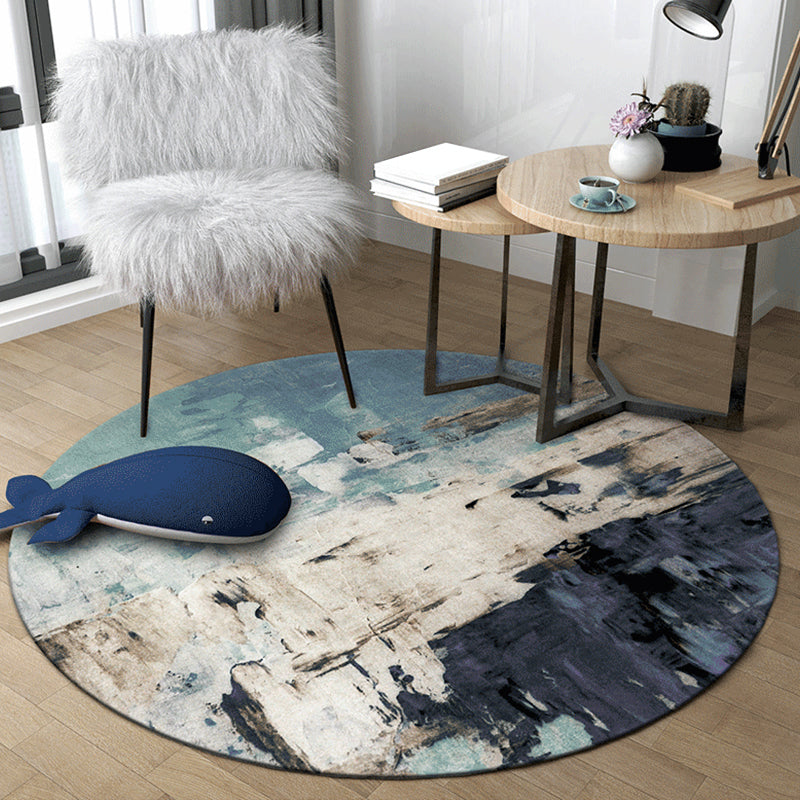 Dark Industrial Area Rug Synthetics Abstract Oil Painting Print Carpet Stain Resistant Rug for Home Decoration Clearhalo 'Area Rug' 'Rug' 1927284