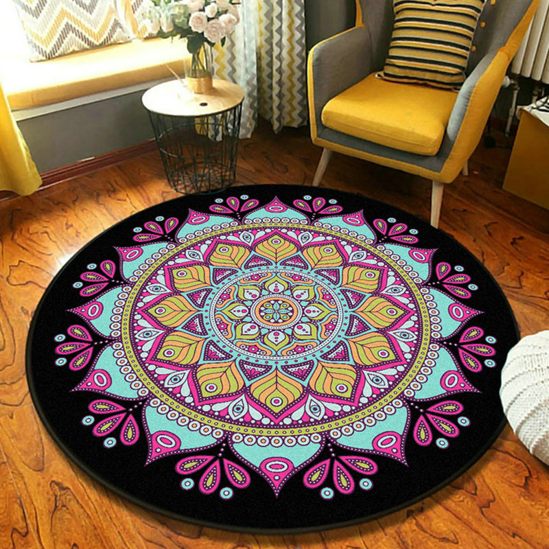Ethnic Moroccan Rug Multi-Color Mandala Rug Non-Slip Backing Stain Resistant Carpet for Guest Room Purple Clearhalo 'Area Rug' 'Moroccan' 'Rugs' Rug' 1927292
