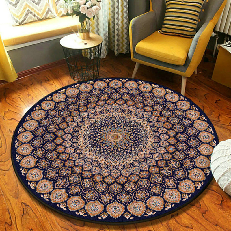 Ethnic Moroccan Rug Multi-Color Mandala Rug Non-Slip Backing Stain Resistant Carpet for Guest Room Brown Clearhalo 'Area Rug' 'Moroccan' 'Rugs' Rug' 1927294
