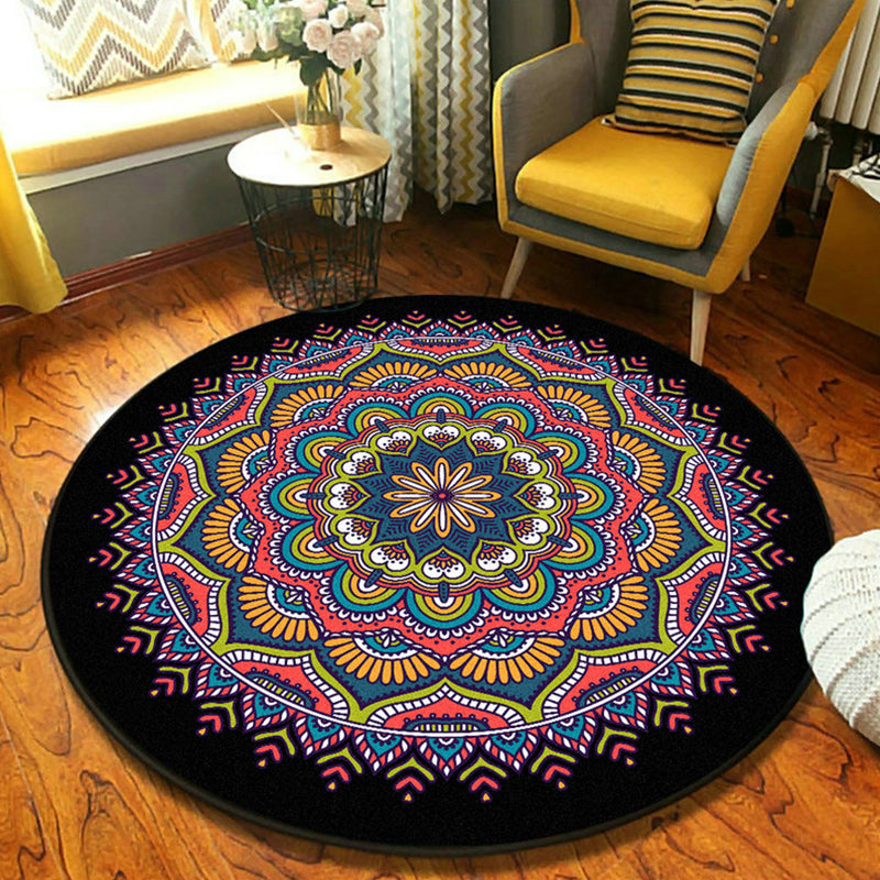 Ethnic Moroccan Rug Multi-Color Mandala Rug Non-Slip Backing Stain Resistant Carpet for Guest Room Green Clearhalo 'Area Rug' 'Moroccan' 'Rugs' Rug' 1927295