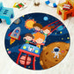 Multi Color Cartoon Rug Synthetics Universe Area Carpet Anti-Slip Easy Care Rug for Kids Bedroom Clearhalo 'Area Rug' 'Rug' 1927296