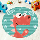 Cartoon Nursery Rug Multi-Color Animal Carpet Polyester Washable Stain-Proof Anti-Slip Backing Rug Green