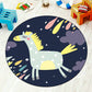 Cartoon Nursery Rug Multi-Color Animal Carpet Polyester Washable Stain-Proof Anti-Slip Backing Rug Dark Blue Clearhalo 'Area Rug' 'Rug' 1927315