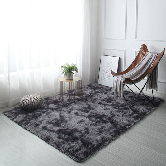Fluffy Ikat Indoor Rug Soft Color Casual Rug Polyester Machine Washable Anti-Slip Carpet for Home Decor Black Clearhalo 'Area Rug' 'Casual' 'Rugs' Rug' 1927324
