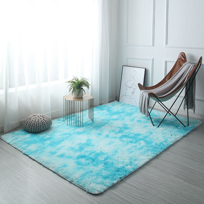 Fluffy Ikat Indoor Rug Soft Color Casual Rug Polyester Machine Washable Anti-Slip Carpet for Home Decor Blue Clearhalo 'Area Rug' 'Casual' 'Rugs' Rug' 1927327