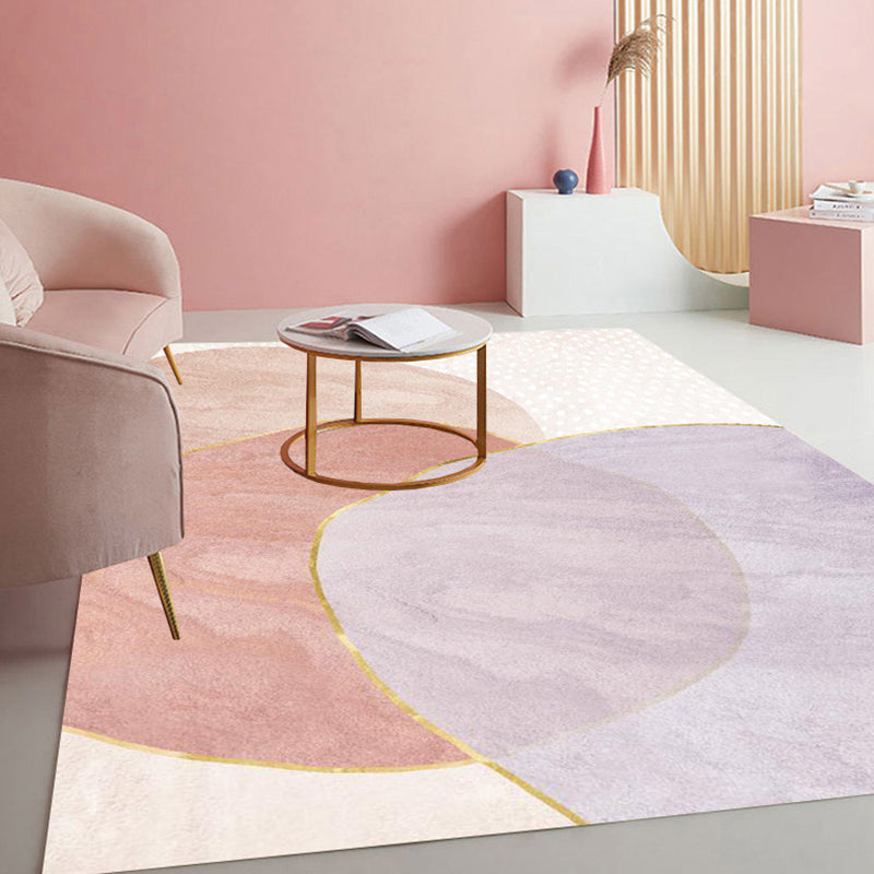 Morandi Color Abstract Rug Polypropylene Creative Carpet Machine Washable Rug for Home Decoration Purple Clearhalo 'Area Rug' 'Rug' 1927360