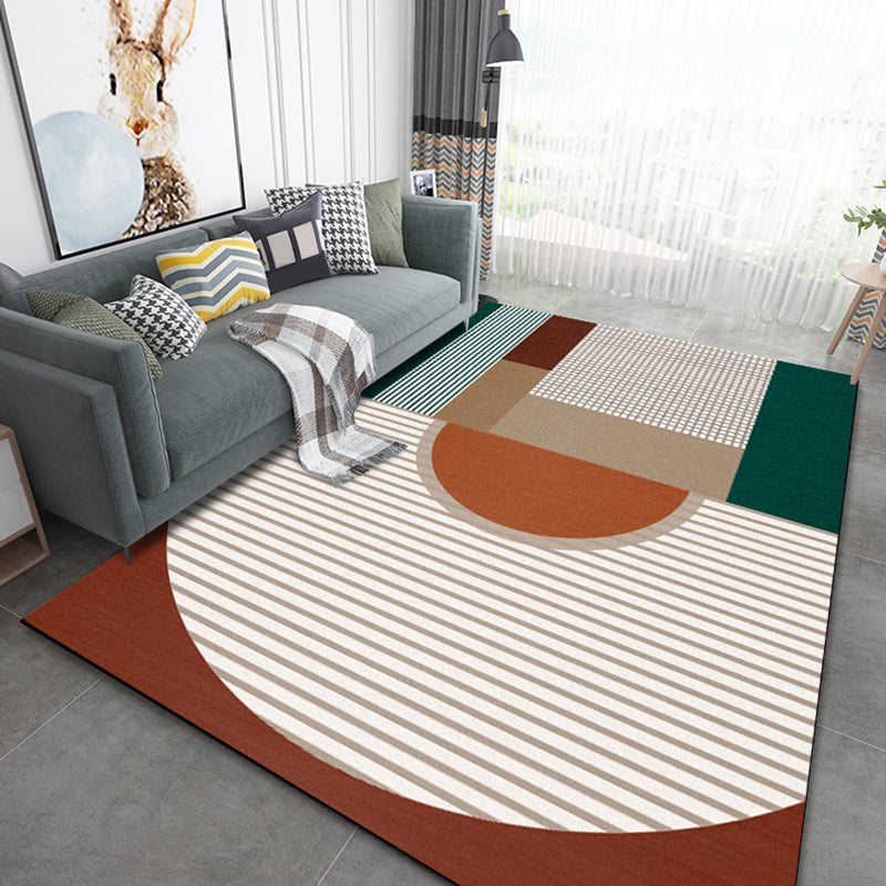 Pastel Morandi Color Block Rug Synthetics Nordic Area Carpet Anti-Slip Backing Easy Care Rug for Home Light Brown Clearhalo 'Area Rug' 'Rug' 1927373