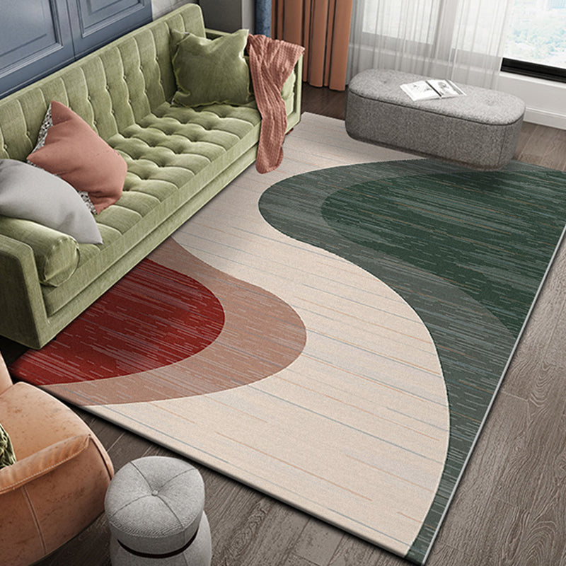 Pastel Color Novelty Rug Polypropylene Colorblock Drawing Print Abstract Carpet Easy Care Rug for Home Decor Green Clearhalo 'Area Rug' 'Rug' 1927394