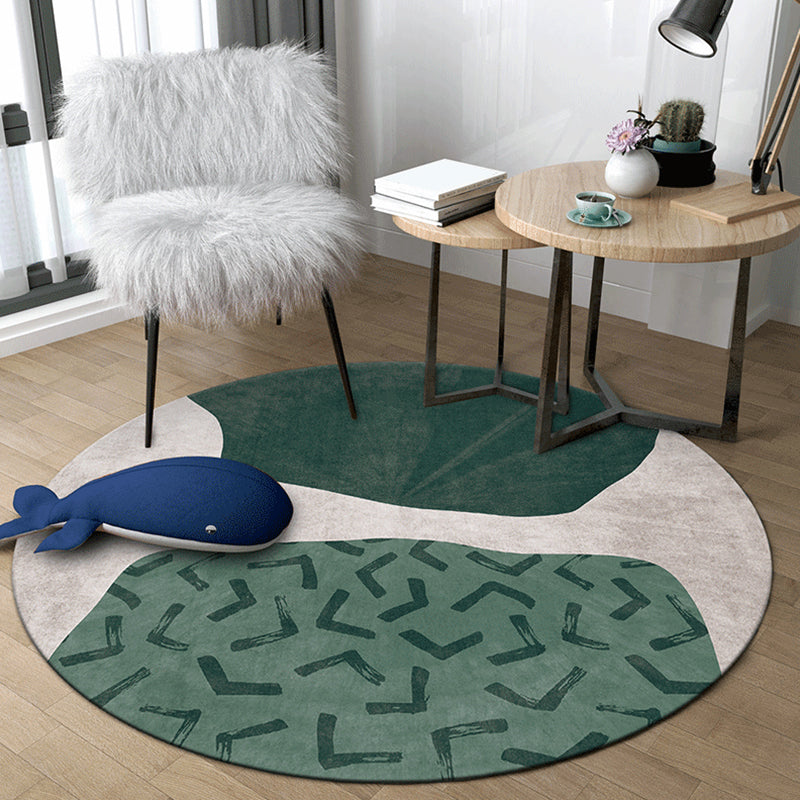 Bold Color Blocking Indoor Rug Multicolored Synthetics Carpet Stain Resistant Rug for Home Decor Green Clearhalo 'Area Rug' 'Rug' 1927406