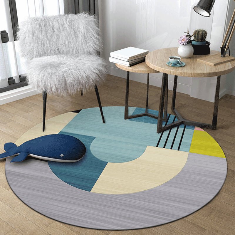 Bold Color Blocking Indoor Rug Multicolored Synthetics Carpet Stain Resistant Rug for Home Decor Heather Gray Clearhalo 'Area Rug' 'Rug' 1927415
