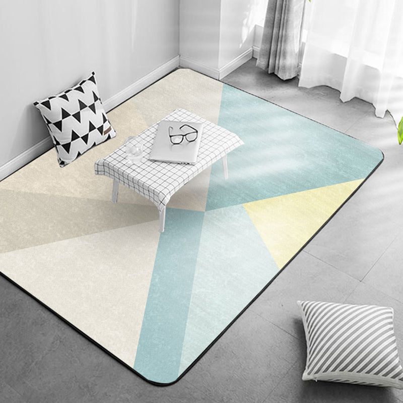 Soft Splicing Colorblock Rug Polypropylene Modernist Carpet Non-Slip Backing Rug for Home Decoration Light Blue Clearhalo 'Area Rug' 'Modern' 'Rugs' Rug' 1927426