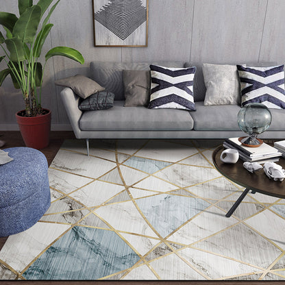 Soft Splicing Colorblock Rug Polypropylene Modernist Carpet Non-Slip Backing Rug for Home Decoration Blue Clearhalo 'Area Rug' 'Modern' 'Rugs' Rug' 1927432