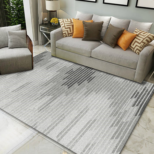 Dark Color Minimalist Indoor Rug Polypropylene Abstract Carpet with Lines Easy Care Non-Slip Rug for Room Grey Clearhalo 'Area Rug' 'Modern' 'Rugs' Rug' 1927475