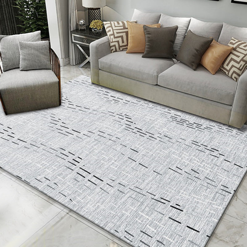 Dark Color Minimalist Indoor Rug Polypropylene Abstract Carpet with Lines Easy Care Non-Slip Rug for Room Light Gray Clearhalo 'Area Rug' 'Modern' 'Rugs' Rug' 1927483