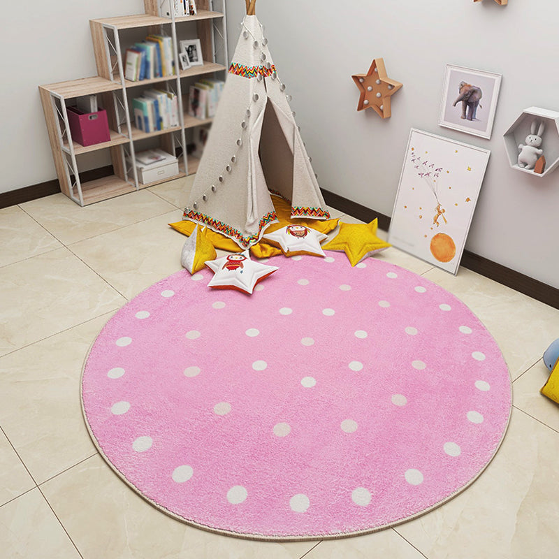 Pastel Color Circles Rug Polypropylene Kids Style Carpet Pet Friendly Indoor Rug for Baby Room Pink Clearhalo 'Area Rug' 'Rug' 1927495