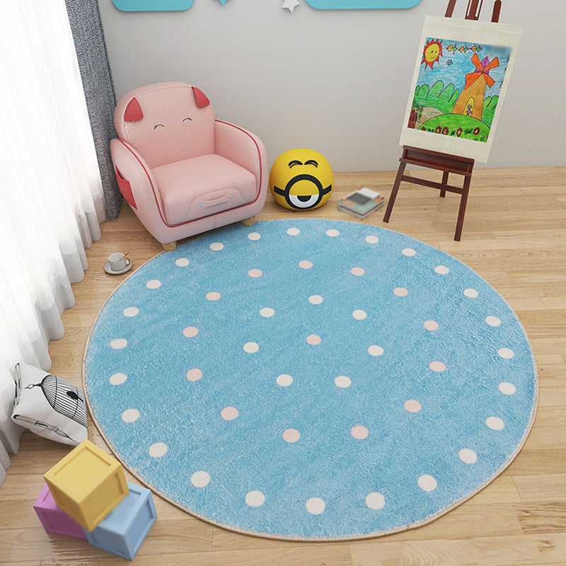 Pastel Color Circles Rug Polypropylene Kids Style Carpet Pet Friendly Indoor Rug for Baby Room Blue Clearhalo 'Area Rug' 'Rug' 1927501