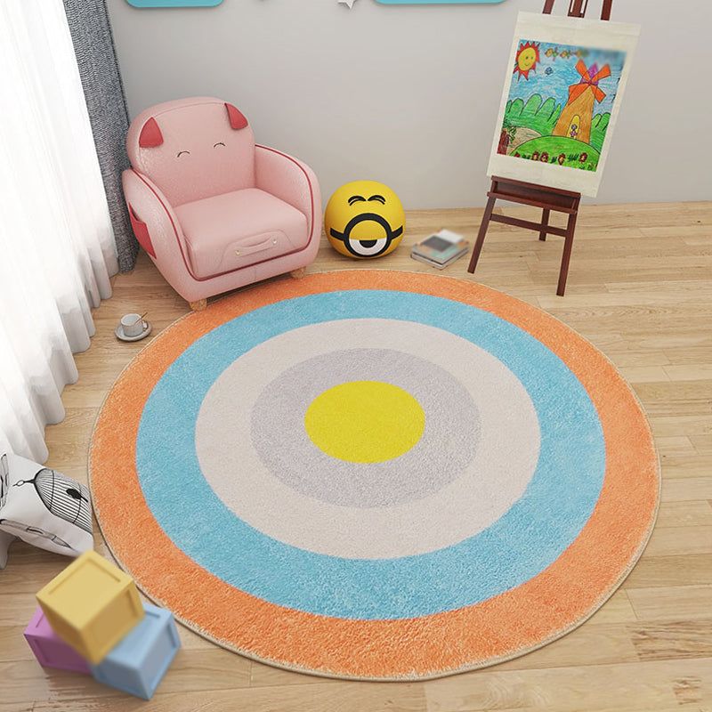 Pastel Color Circles Rug Polypropylene Kids Style Carpet Pet Friendly Indoor Rug for Baby Room Yellow-Red Clearhalo 'Area Rug' 'Rug' 1927502