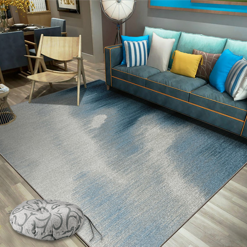 Aesthetics Ombre Area Rug Solid Color Minimalist Rug Synthetics Non-Slip Backing Stain-Proof Carpet for Home Blue Clearhalo 'Area Rug' 'Modern' 'Rugs' Rug' 1927511
