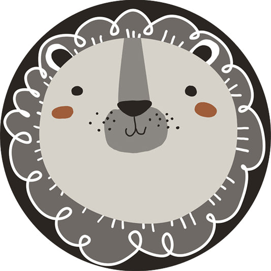 Dark Color Cartoon Area Rug Synthetics Animal Head Carpet Stain-Proof Non-Slip Rug for Nursery Clearhalo 'Area Rug' 'Rug' 1927528