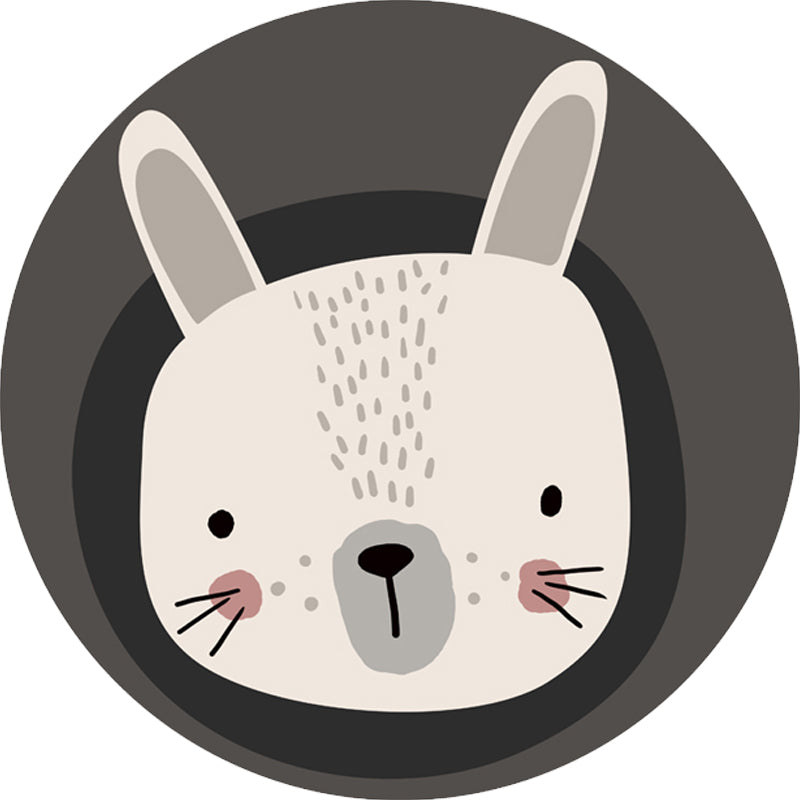 Dark Color Cartoon Area Rug Synthetics Animal Head Carpet Stain-Proof Non-Slip Rug for Nursery Clearhalo 'Area Rug' 'Rug' 1927531