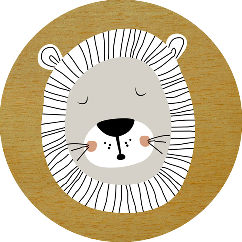 Dark Color Cartoon Area Rug Synthetics Animal Head Carpet Stain-Proof Non-Slip Rug for Nursery Clearhalo 'Area Rug' 'Rug' 1927534