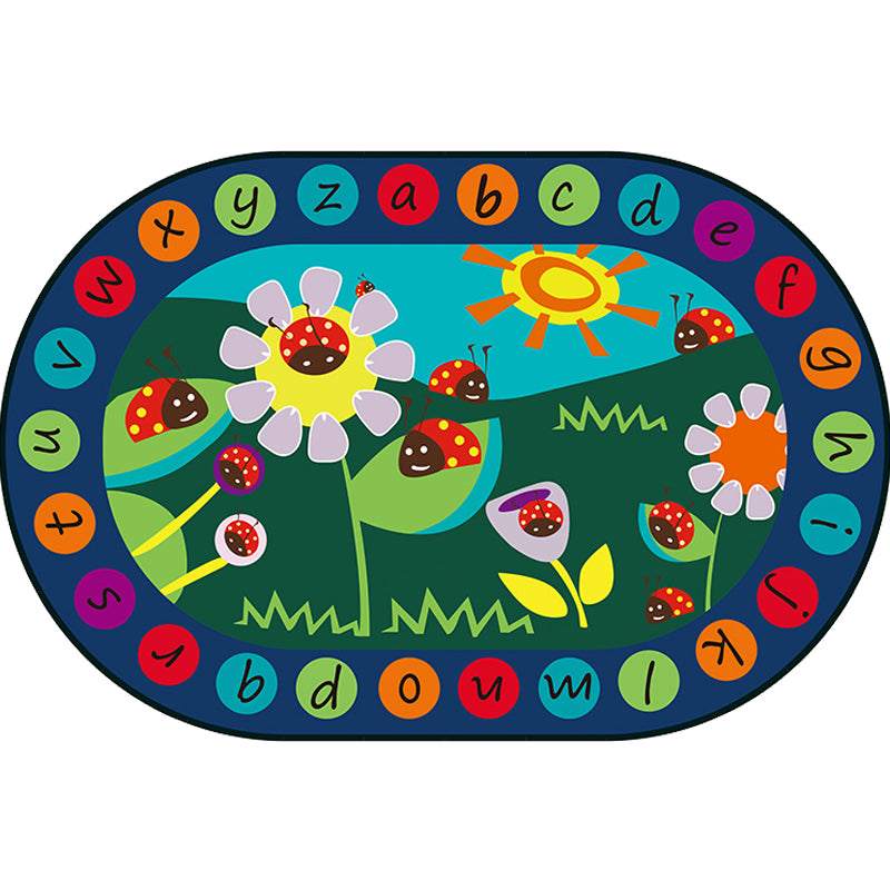 Multicolor Kids Room Rug Cartoon Alphabet Letters and Numbers Carpet Polyester Pet Friendly Rug Clearhalo 'Area Rug' 'Rug' 1927589