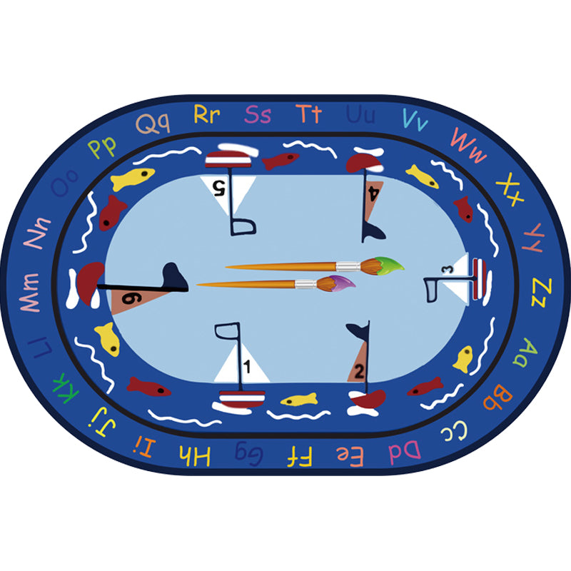 Multicolor Kids Room Rug Cartoon Alphabet Letters and Numbers Carpet Polyester Pet Friendly Rug Clearhalo 'Area Rug' 'Rug' 1927600