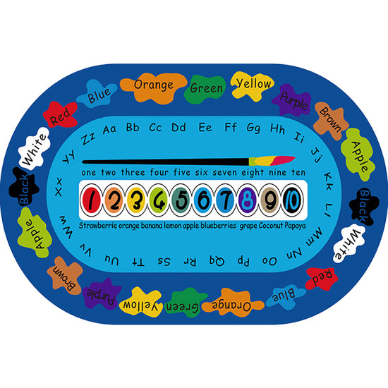 Multicolor Kids Room Rug Cartoon Alphabet Letters and Numbers Carpet ...