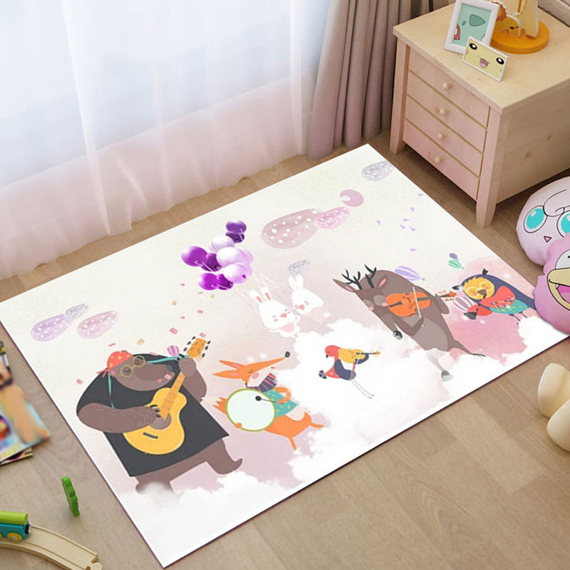 Dreamy Fairy Tale Area Rug Pastel Color Cartoon Rug Polypropylene Stain Resistant Carpet for Nursery Light Pink Clearhalo 'Area Rug' 'Rug' 1927624