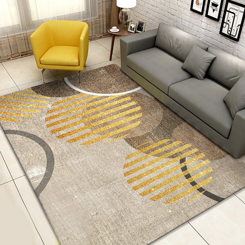 Soft Color Modern Rug Synthetics Geometric Shapes Area Carpet Easy Care Anti-Slip Rug for Home Decoration Brown Clearhalo 'Area Rug' 'Modern' 'Rugs' Rug' 1927668