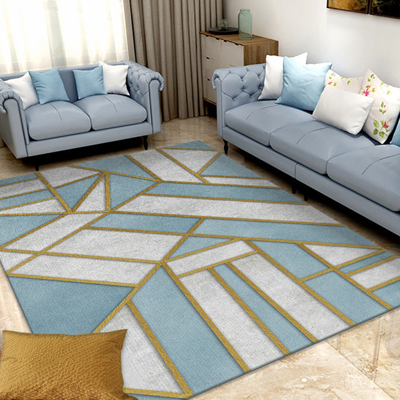 Soft Color Modern Rug Synthetics Geometric Shapes Area Carpet Easy Care Anti-Slip Rug for Home Decoration Blue Clearhalo 'Area Rug' 'Modern' 'Rugs' Rug' 1927680