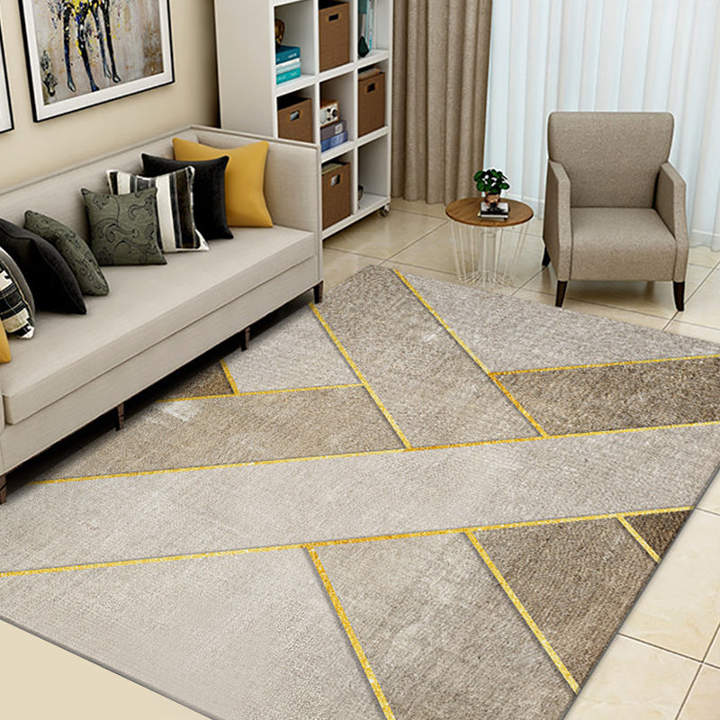 Soft Color Modern Rug Synthetics Geometric Shapes Area Carpet Easy Care Anti-Slip Rug for Home Decoration Light Brown Clearhalo 'Area Rug' 'Modern' 'Rugs' Rug' 1927681