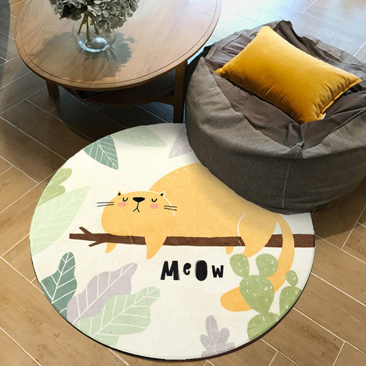 Adorable Animal Indoor Rug Soft Color Cartoon Carpet Polypropylene Machine Washable Rug for Kids Room