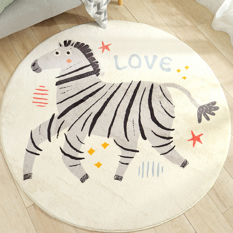 Adorable Animal Indoor Rug Soft Color Cartoon Carpet Polypropylene Machine Washable Rug for Kids Room Grey Clearhalo 'Area Rug' 'Rug' 1927689