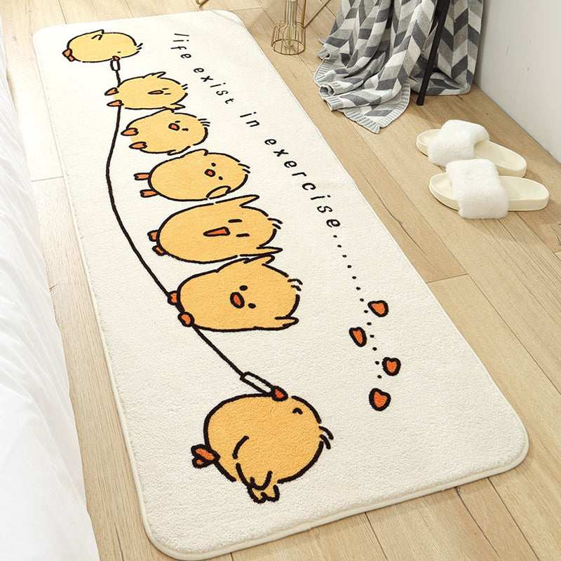 Novelty Cartoon Rug Colorful Animal Patterned Rug Pet Friendly Non-Slip Carpet for Baby Room Yellow Clearhalo 'Area Rug' 'Rug' 1927724