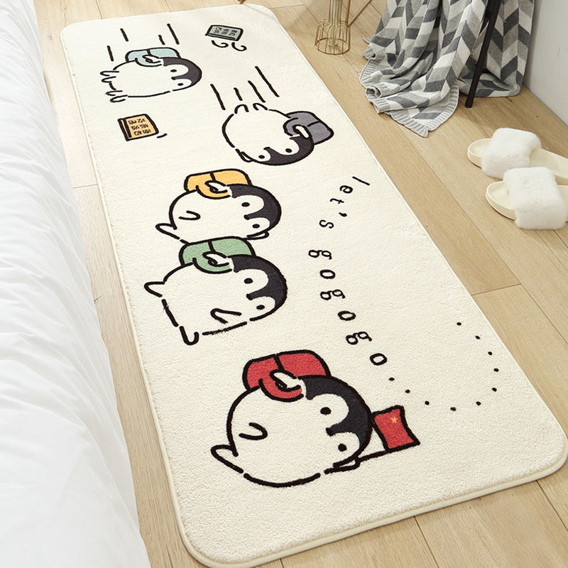 Novelty Cartoon Rug Colorful Animal Patterned Rug Pet Friendly Non-Slip Carpet for Baby Room Ivory Clearhalo 'Area Rug' 'Rug' 1927725