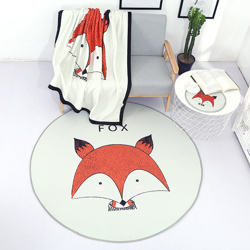 Cute Kids Indoor Rug Light Color Animal Rug with Words Anti-Slip Backing Pet Friendly Carpet Red Clearhalo 'Area Rug' 'Rug' 1927745