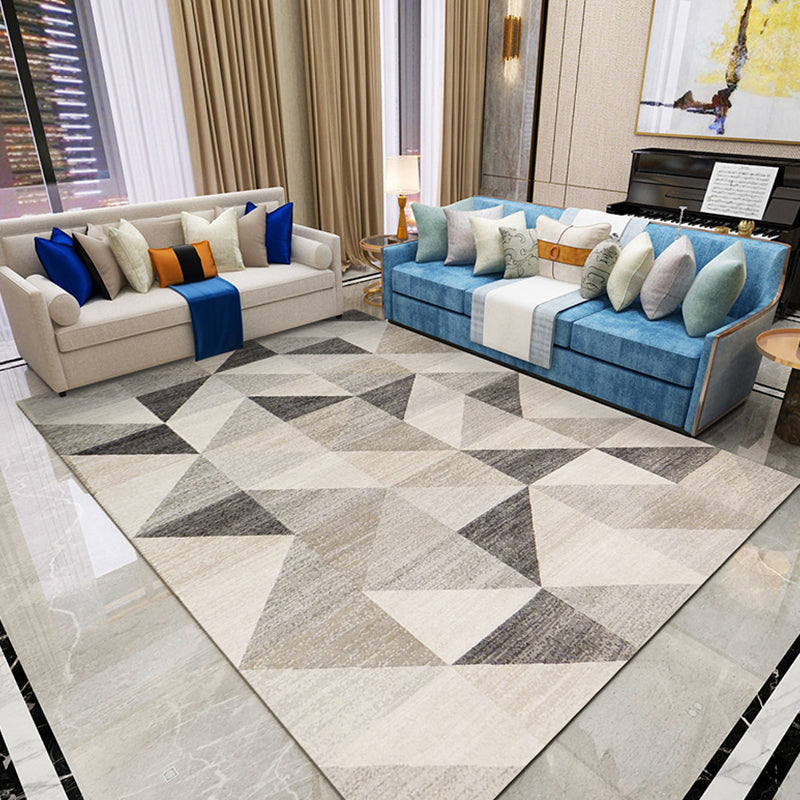 Soft Color House Interior Rug Modern Pencil Sketch Geometric Print ...
