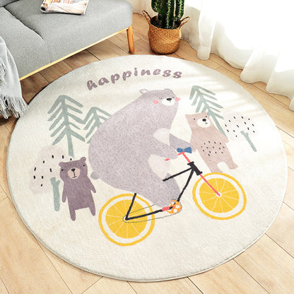 Lovely Kids Style Rug Soft Color Animal and Words Pattern Rug Pet Friendly Anti-Slip Carpet for Nursery Yellow Clearhalo 'Area Rug' 'Rug' 1927870