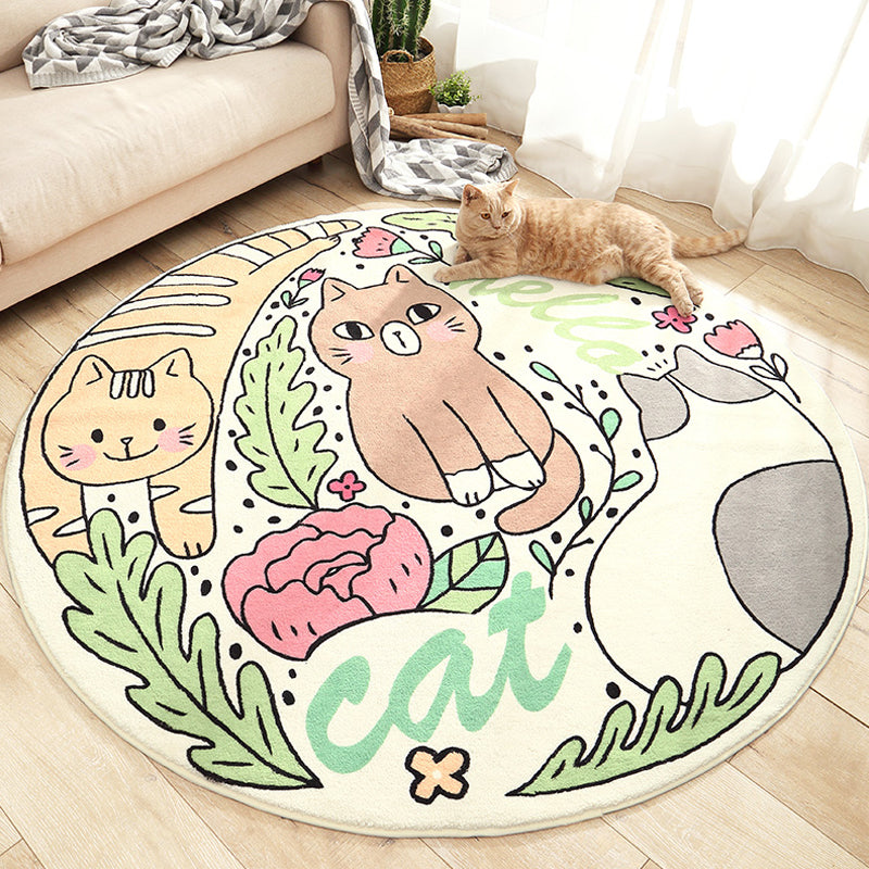 Cute Pet Indoor Rug Pastel Cartoon Rug Polypropylene Washable Stain-Proof Non-Slip Carpet for Baby Room Green Clearhalo 'Area Rug' 'Rug' 1927893