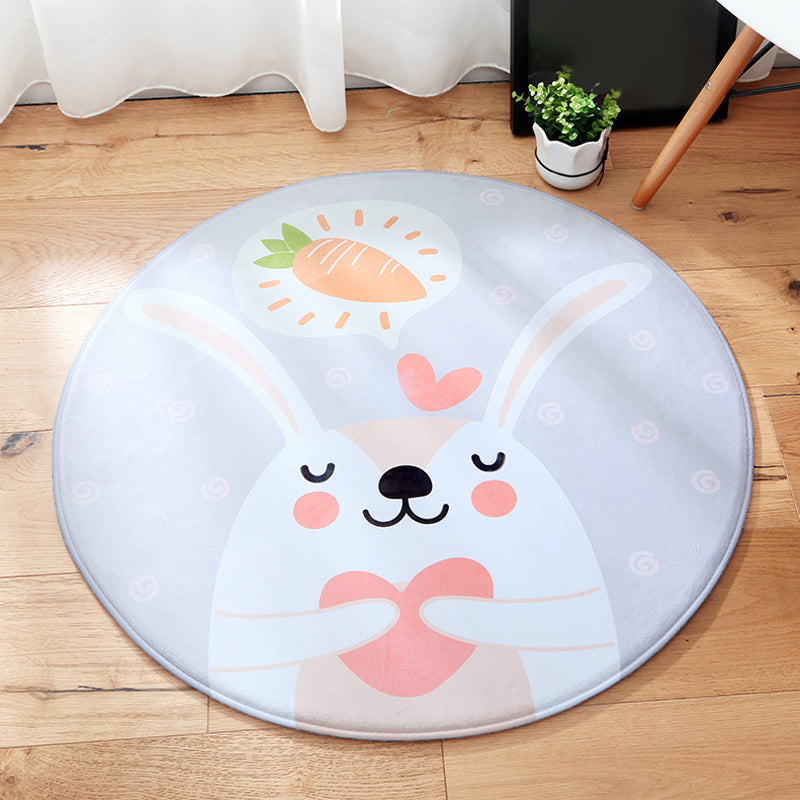 Cartoon Kids Room Rug Soft Color Wild Animal Rug Synthetics Anti-Slip Backing Area Carpet Light Blue Clearhalo 'Area Rug' 'Rug' 1927901