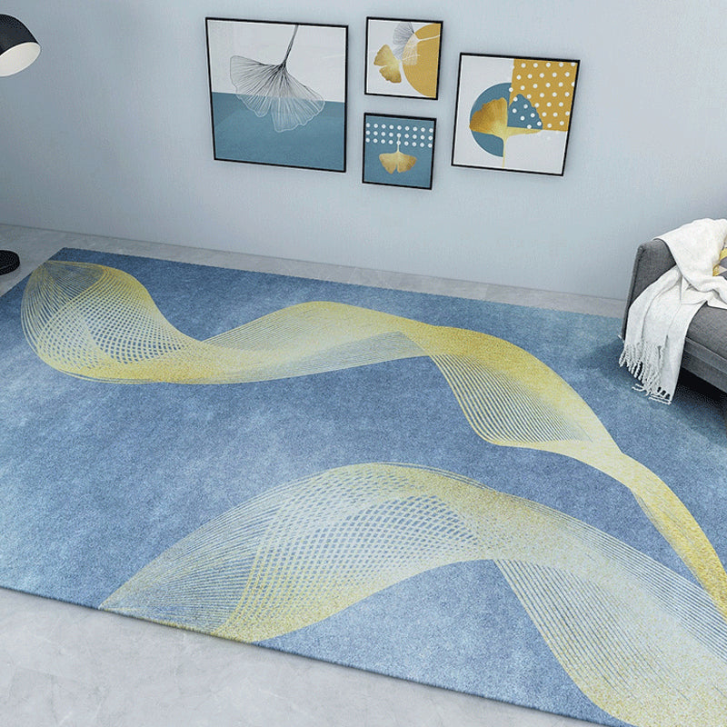 Industrial Abstract Patterned Rug Gradient Color Synthetics Carpet Stain Resistant Washable Non-Slip Rug for Home Blue Clearhalo 'Area Rug' 'Rug' 1927917