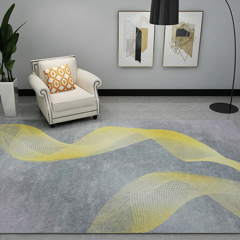 Industrial Abstract Patterned Rug Gradient Color Synthetics Carpet Stain Resistant Washable Non-Slip Rug for Home Grey Clearhalo 'Area Rug' 'Rug' 1927924