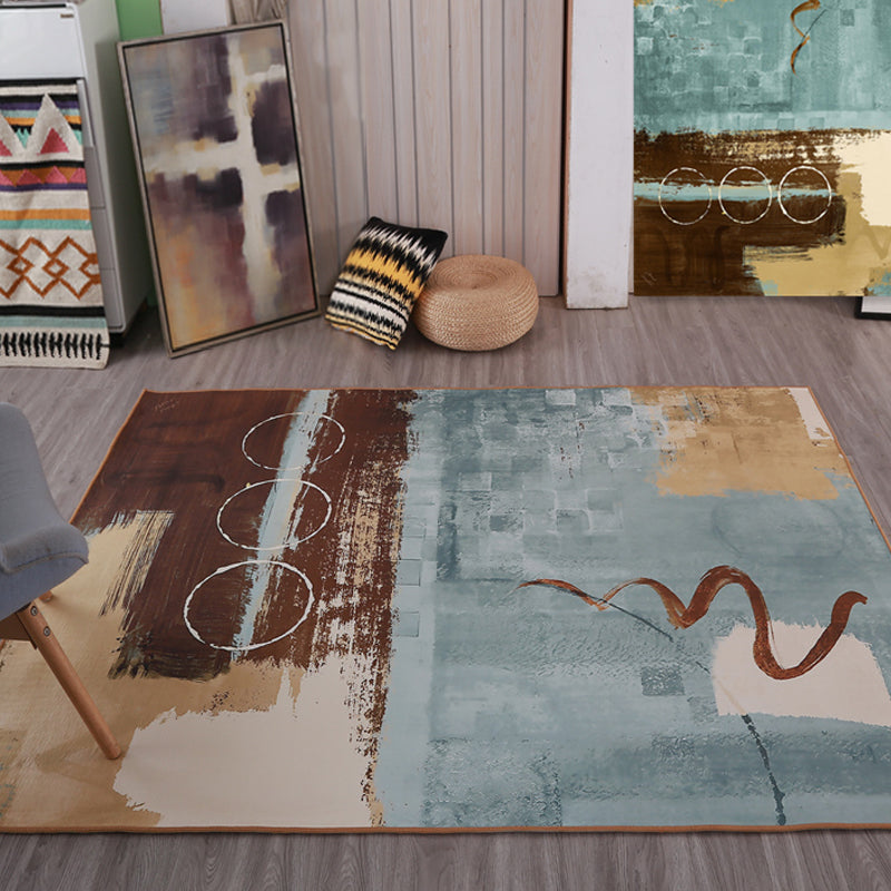 Aesthetic Industrial Area Rug Dark Color Oil Painting Abstract Carpet Anti-Slip Machine Wash Rug for Home Coffee Clearhalo 'Area Rug' 'Rug' 1927927