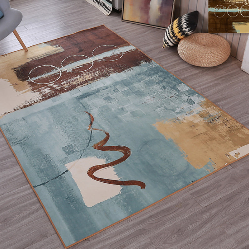 Aesthetic Industrial Area Rug Dark Color Oil Painting Abstract Carpet Anti-Slip Machine Wash Rug for Home Clearhalo 'Area Rug' 'Rug' 1927928