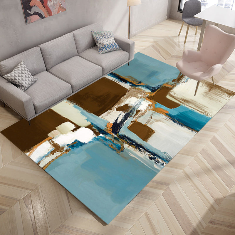 Aesthetic Industrial Area Rug Dark Color Oil Painting Abstract Carpet Anti-Slip Machine Wash Rug for Home Clearhalo 'Area Rug' 'Rug' 1927935