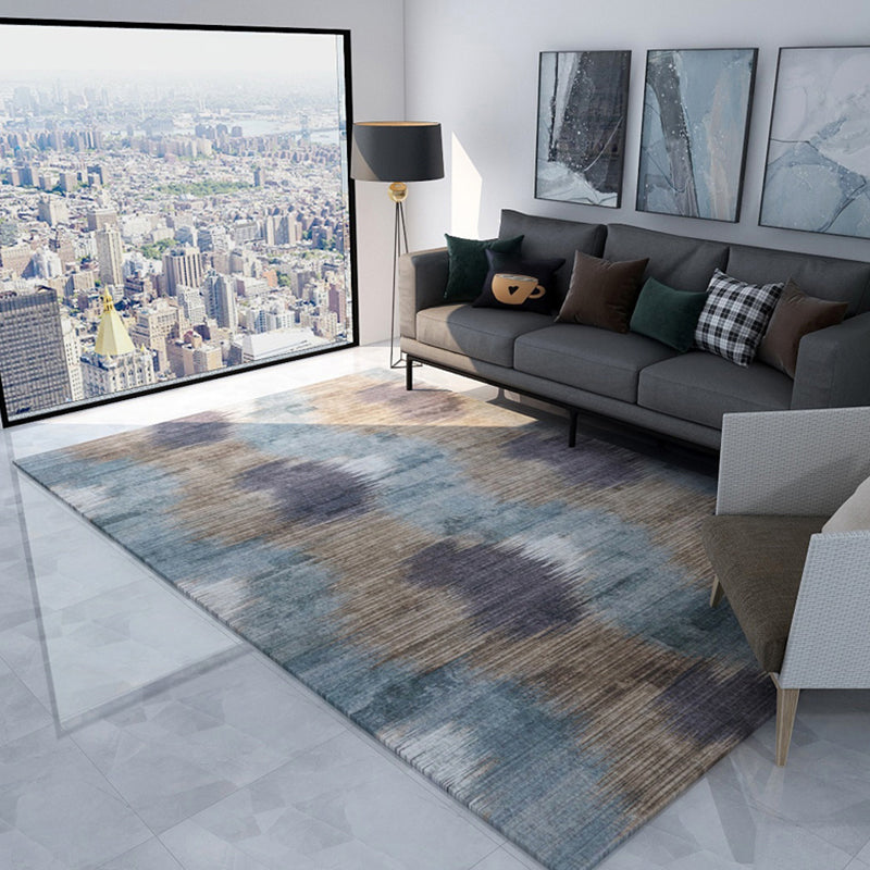 Dark Cyberpunk Style Rug Polypropylene Tie Dye Printed Abstract Rug Non-Slip Backing Washable Carpet for Room Blue Clearhalo 'Area Rug' 'Rug' 1927959