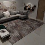Dark Cyberpunk Style Rug Polypropylene Tie Dye Printed Abstract Rug Non-Slip Backing Washable Carpet for Room Dark Brown
